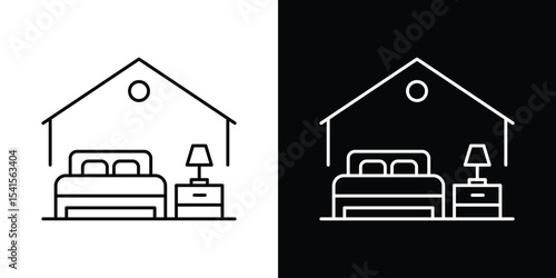 Accomodation icon design. simple stroke line vector icon set