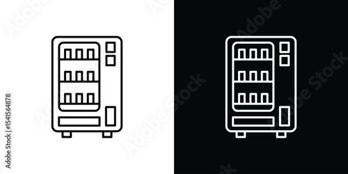 Vending machine icon design. simple stroke line vector icon set