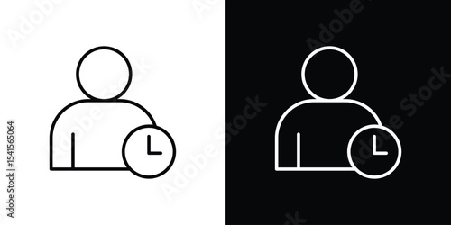 User time icon design. simple stroke line vector icon set