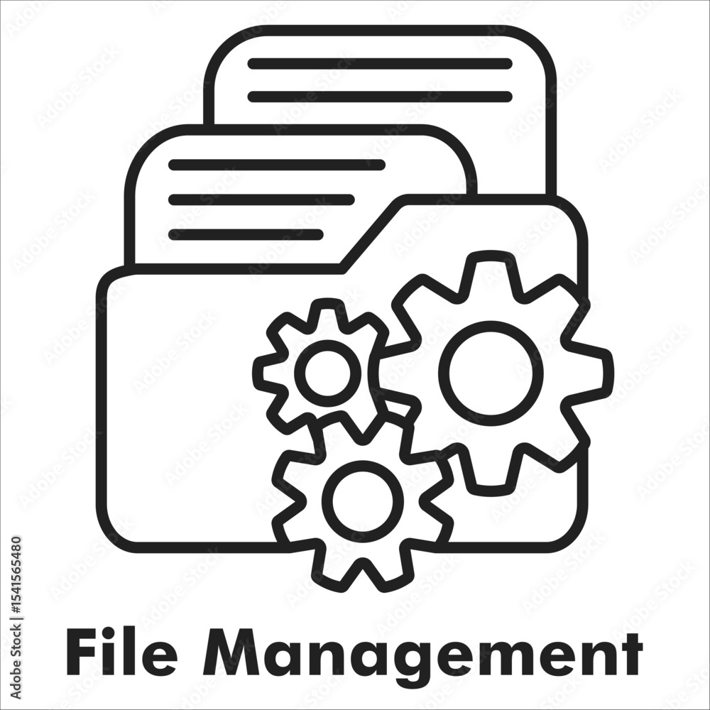 Obraz premium File Management Outline Icon