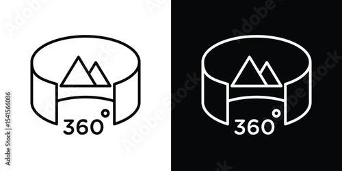 Tour virtual icon design. simple stroke line vector icon set