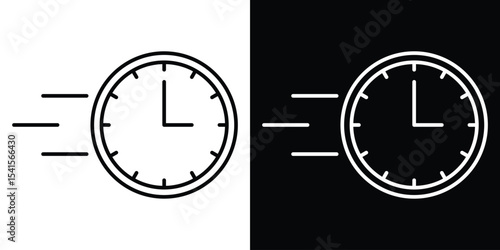 Time fast icon design. simple stroke line vector icon set