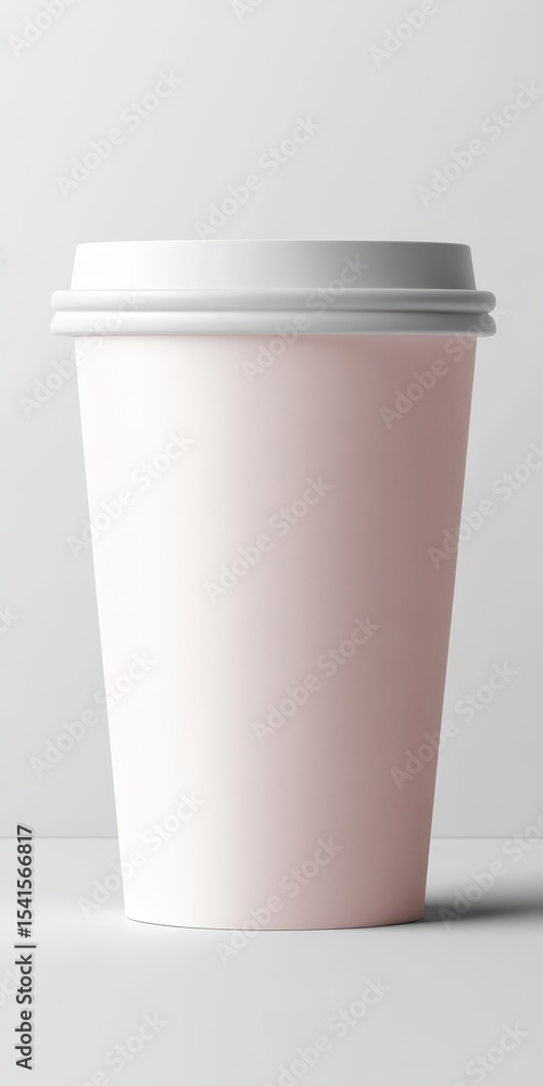 Stylish minimalist pastel paper cup mockup for coffee and tea catering on a clean white background Stylish minimalist pastel paper cup mockup for coffee and tea catering on a clean white background