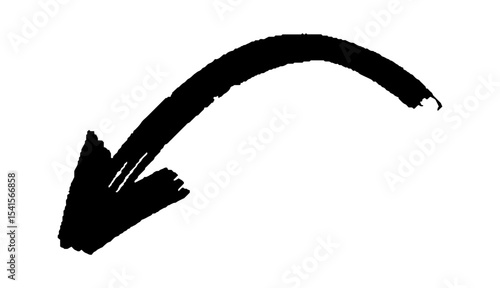 Grunge arrow. Abstract brush paint symbol. Vector ink element