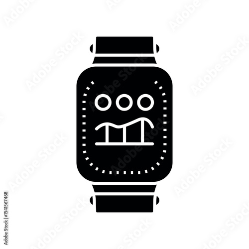 smart watches black flat icon for digital and print projects.
