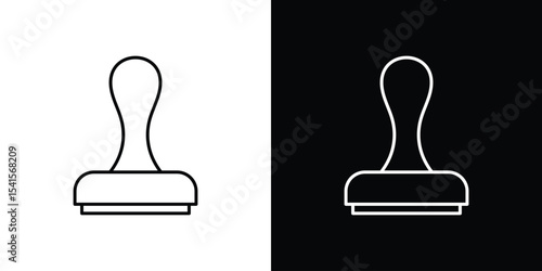 Stamp icon design. simple stroke line vector icon set