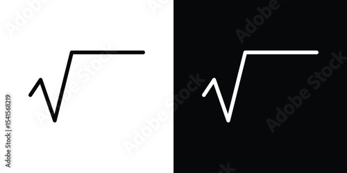 Square root icon design. simple stroke line vector icon set