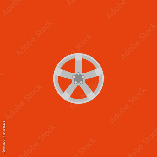 Car wheel rim icon logo flat vector design