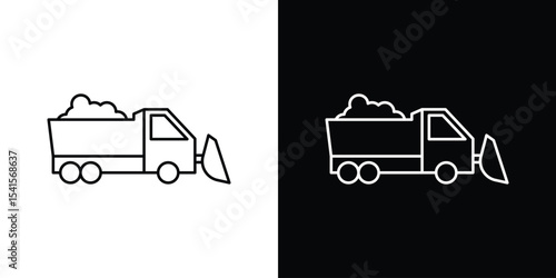 Snowplow icon design. simple stroke line vector icon set