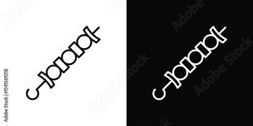 Skewer icon design. simple stroke line vector icon set