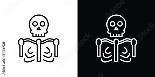 Skeleton icon design. simple stroke line vector icon set