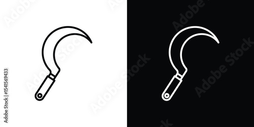 Sickle icon design. simple stroke line vector icon set