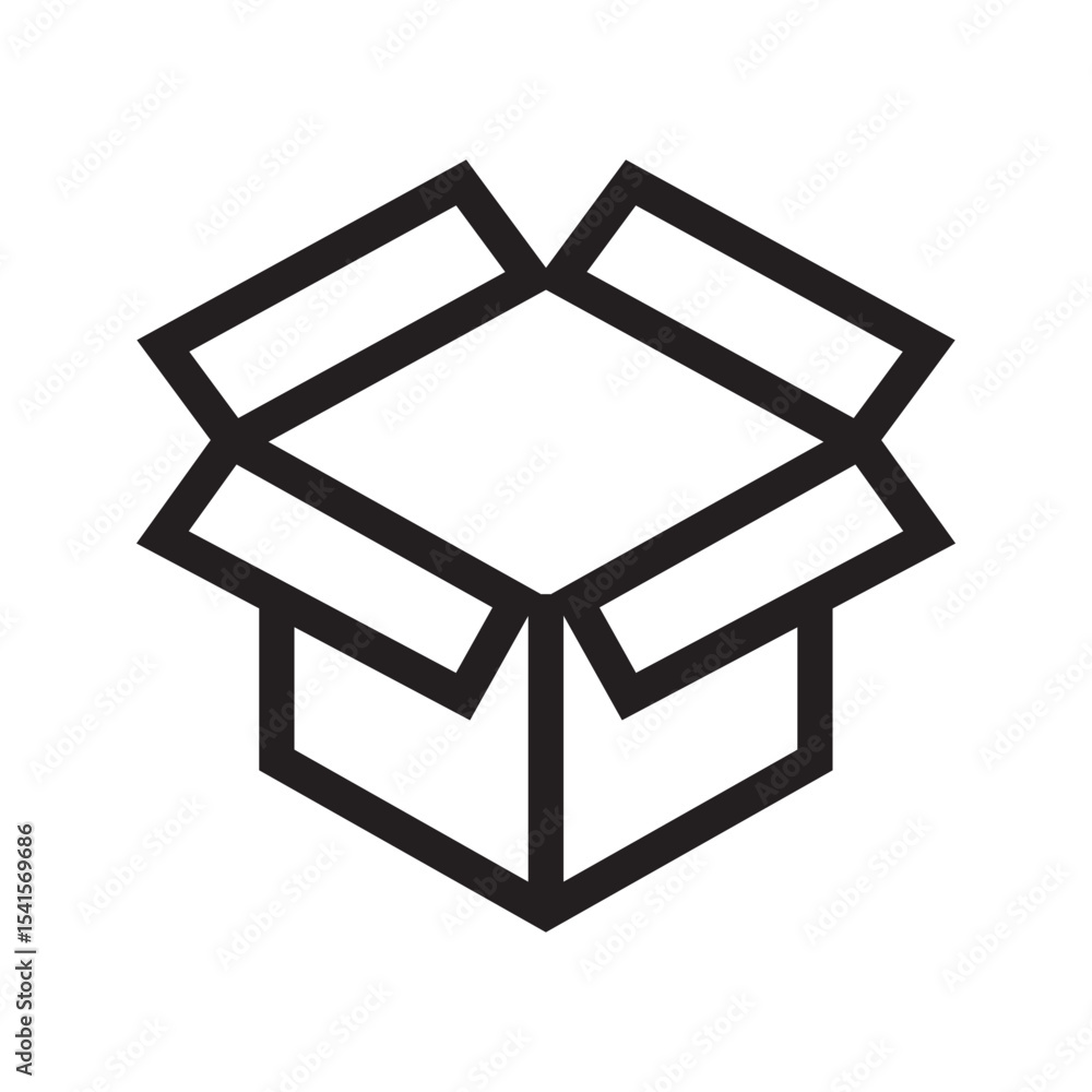 Open Box icon. simple thin line vector icon Open Box icon. simple thin line vector icon