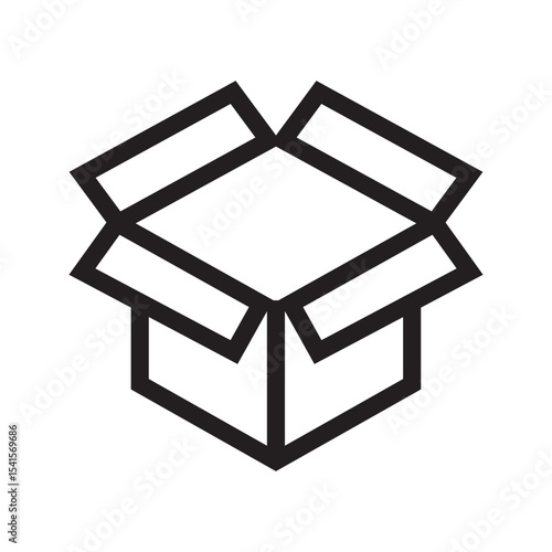 Open Box icon. simple thin line vector icon