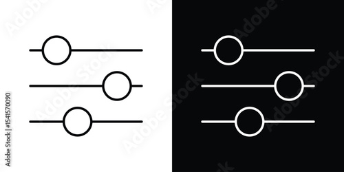 Settings sliders icon design. simple stroke line vector icon set