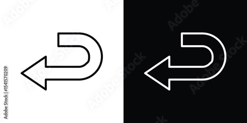 Send back icon design. simple stroke line vector icon set