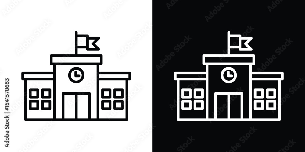 Naklejka premium school icon design. simple stroke line vector icon set