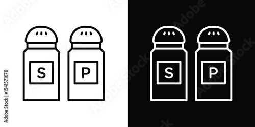 Salt pepper icon design. simple stroke line vector icon set