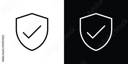 Safe icon design. simple stroke line vector icon set