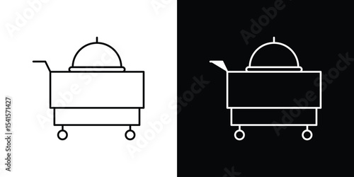 Room service icon design. simple stroke line vector icon set
