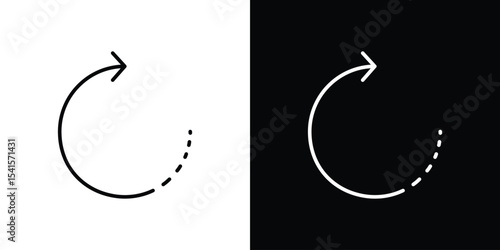 Rotate right icon design. simple stroke line vector icon set