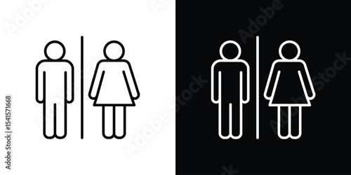 Restroom icon design. simple stroke line vector icon set