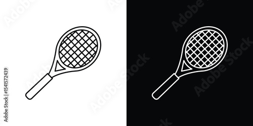 Racquet icon design. simple stroke line vector icon set