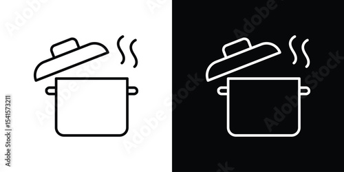 Pot icon design. simple stroke line vector icon set