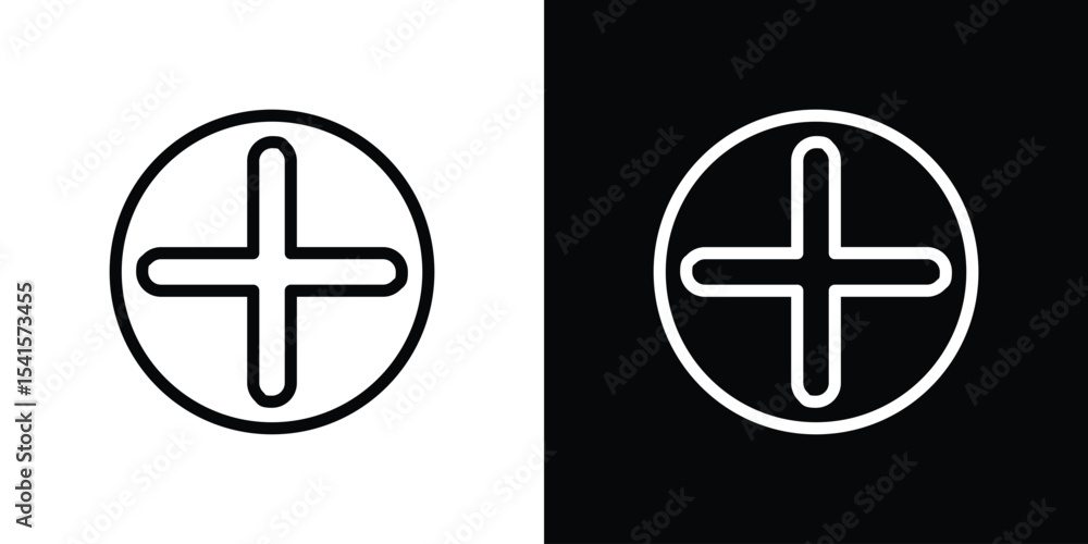 Obraz premium Plus icon design. simple stroke line vector icon set
