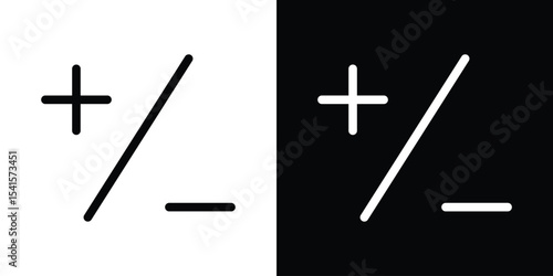 Plus minus icon design. simple stroke line vector icon set