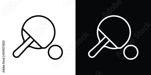 Ping pong icon design. simple stroke line vector icon set