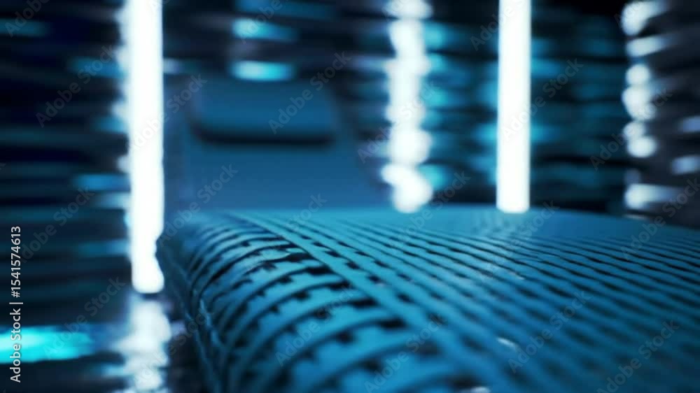 Relaxing Blue Chaise Lounge In a Modern Lit Environment Relaxing Blue Chaise Lounge In a Modern Lit Environment