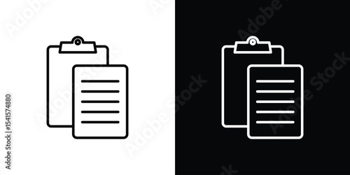 Paste icon design. simple stroke line vector icon set