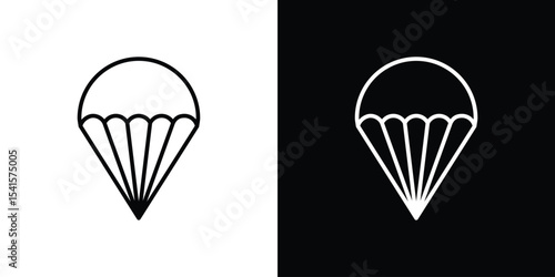 Parachute icon design. simple stroke line vector icon set