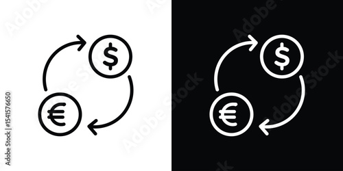 Money exchange icon design. simple stroke line vector icon set