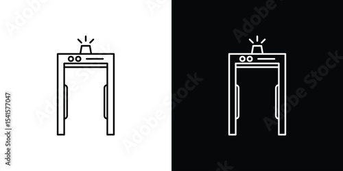 Metal detector icon design. simple stroke line vector icon set
