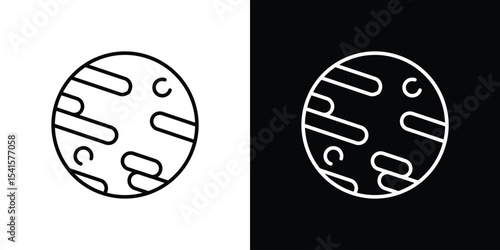 Mercury icon design. simple stroke line vector icon set