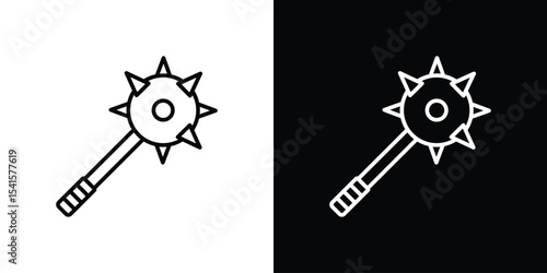 Mace icon design. simple stroke line vector icon set