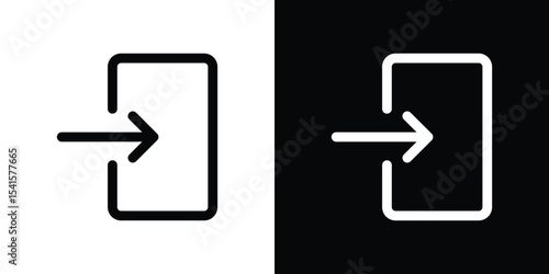 Log out icon design. simple stroke line vector icon set