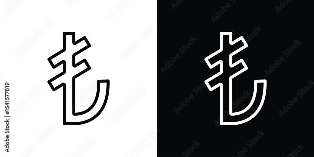 Fototapeta premium Lira sign icon design. simple stroke line vector icon set