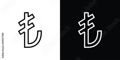Lira sign icon design. simple stroke line vector icon set