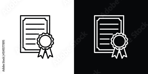 License icon design. simple stroke line vector icon set