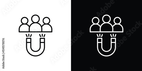 Lead generation icon design. simple stroke line vector icon set