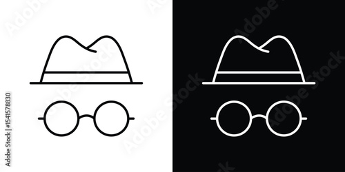 Incognito icon design. simple stroke line vector icon set