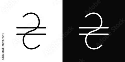 Hryvnia icon design. simple stroke line vector icon set