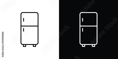 Fridge icon design. simple stroke line vector icon set