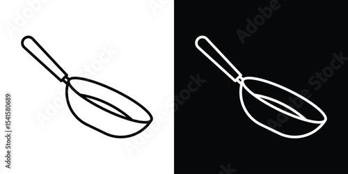 Frying pan icon design. simple stroke line vector icon set
