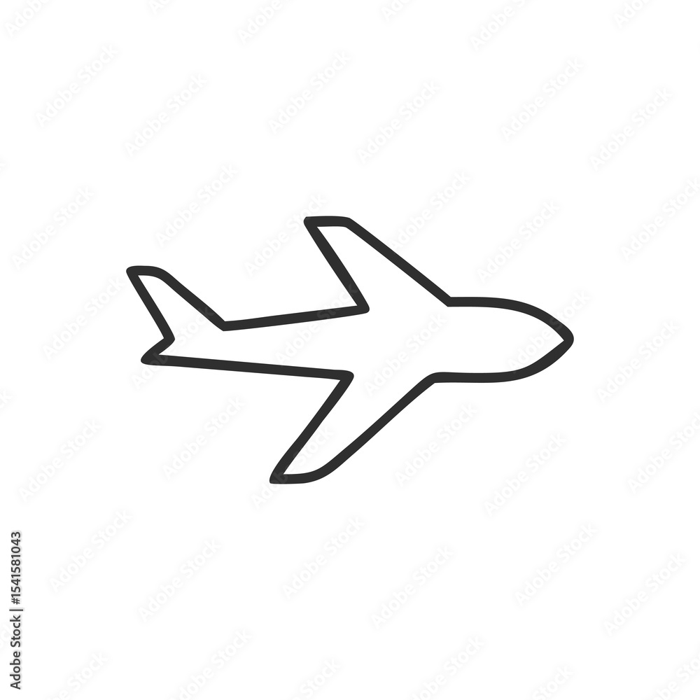 Airplane Silhouette Vector Icon for Travel Design, Aviation Illustration, and Transportation Art Airplane Silhouette Vector Icon for Travel Design, Aviation Illustration, and Transportation Art
