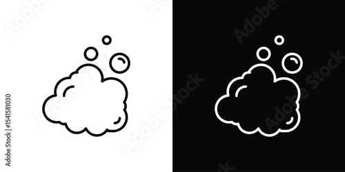Foam icon design. simple stroke line vector icon set