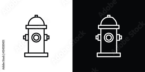 Fire hydrant icon design. simple stroke line vector icon set